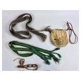 WOVEN SASHES AND POUCH