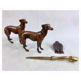 VINTAGE BRASS GREYHOUNDS, PLUS