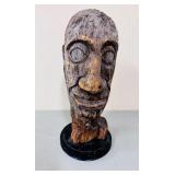 FOLK ART CARVED BUST OF JOE LOUIS