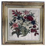 FRAMED NEEDLEPOINT & TRAPUNTO FLOWERS