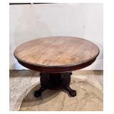 ROUND CLAW FOOT PEDESTAL TABLE