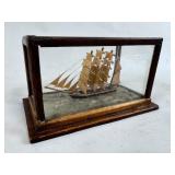 CARVED SAILBOAT DIORAMA