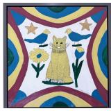 JOE SLEEP PAINTING OF A CAT & BIRDS