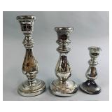 MERCURY GLASS CANDLESTICKS