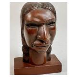COUNTER TOP INDIGENOUS TOBACCONIST BUST CARVING
