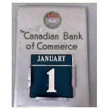 VINTAGE CIBC CALENDAR AND THERMOMETER