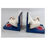 ALBERT HOTO CARVED DOVE BOOKENDS