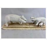 FOLK ART POLAR BEAR FAMILY