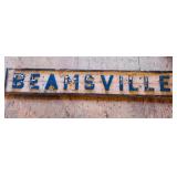 BEAMSVILLE WOODEN SIGN