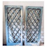 PAIR OF LATTICE WORK DIVIDER DECORATIONS