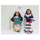 Pair Of Native American Porcelain Dolls
