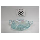 Fenton Aqua 2 Handle Candy Dish Butterfly & Berry