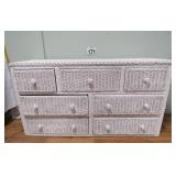 7 Drawer Wicker Dresser 17x54x29