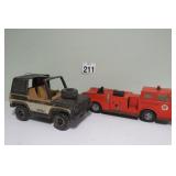 Vtg Tonka Jeep & Texaco Fire Truck