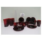 Vtg Avon Cape Cod Ruby Red Cups / Saucers & More