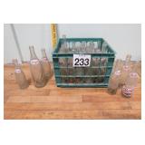 Crate Of Vtg Pepsi Bottles - Mixed Sizes