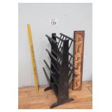 Wood Magazine Rack & Sign