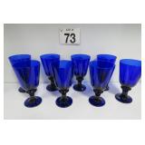 7' Tall Cobalt Blue Glasses Set Of 8
