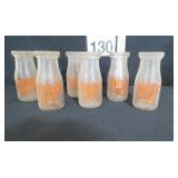 Set of 6 Lyons, NY Half Pint Milk Bottles
