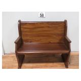 Very Nice Solid Wood Kids Church Pew Bench 28'w