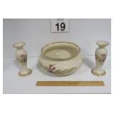Lenox Queen's Garden Bowl & Candle Holders
