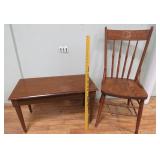 Carved Back Chair & Storage / Piano Bench