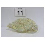 Crystal Iridesent Carnival  Folded Banana Dish