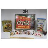 Vtg Tins - Coke Repro Sign - Postcards