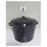 Enamel Pot w/ Canning Rack & Lid