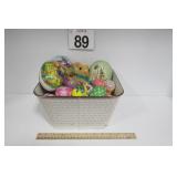 Metal Basket Of Easter Eggs
