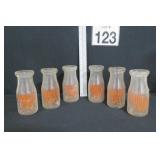 Vtg Lyons, NY Half Pint Milk Bottles Set Of 6