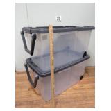 Pair Of Large Rolling Storage Bins w/ Handles
