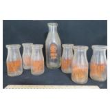 Lyons NY Half Pint & 1 Quart Vtg Milk Bottles