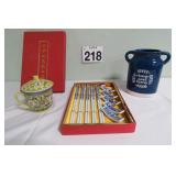 Porcelain Chop Stick Set - Vtg Mug w/ Lid & More