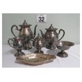 Silver On Copper Tea Set