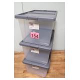 3 New Latch Top Storage Bins