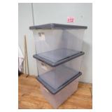 3 New Latch Top Strorage Bins