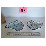 Pair Of Ceramic Shell Jewelry Holders