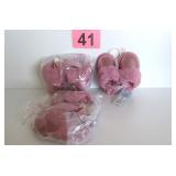 3 Pair Of New Girls / Toddlers Slippers 5/6
