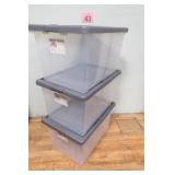 3 New Bins w/ Latch Top Lids