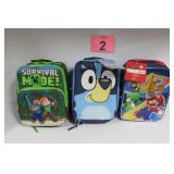 New Lunch Bags Bluey, Mario & Minecraft