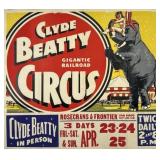 CLYDE BEATTY GIGANTIC RAILROAD CIRCUS POSTER