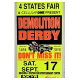 DEMOLITION DERBY WINDOW CARD