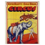 CLYDE BEATTY COLE BROS. CIRCUS POSTER