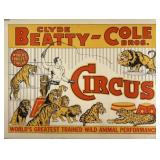 CLYDE BEATTY COLE BROS. CIRCUS POSTER