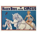 HAGEN BROS. 3 RING CIRCUS POSTER