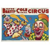 CLYDE BEATTY COLE BROS. CIRCUS POSTER