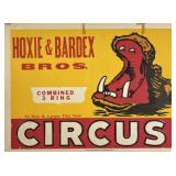 HOXIE & BARDEX COMBINED 3-RING CIRCUS POSTER
