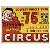 BIRNAM BROS. GREAT 3 RING CIRCUS POSTER