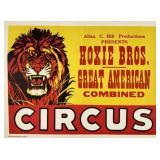 HOXIE BROS. GREAT AMERICAN CIRCUS POSTER